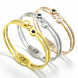 Shell & Double Circle Roman Numerals Bangles - Valentine's Gift