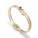 Shell & Double Circle Roman Numerals Bangles - Valentine's Gift