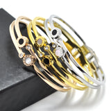 Shell & Double Circle Roman Numerals Bangles - Valentine's Gift
