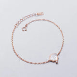 Sterling Silver Zircon Bangle Shell Bracelet Women's Jewelry