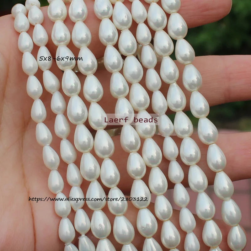 Shell Pearl Water-Drop Oval Loose Beads for DIY Jewelry Making