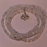 Silver Waist Beads with Infinite Love Charm, Beaded Anklet