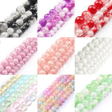 Cracked Crystal Beads 4-12mm Multicolor Round Quartz Beads 15in