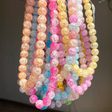 Cracked Crystal Beads 4-12mm Multicolor Round Quartz Beads 15in