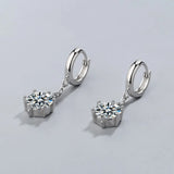 925 Silver 2ct Moissanite Drop Earring Sparkling Zircon Wedding Jewelry