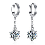 925 Silver 2ct Moissanite Drop Earring Sparkling Zircon Wedding Jewelry