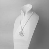 Sun Pendant Necklace for Women Silver-Plated Zircon