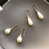 Teardrop Simulation Pearl Earrings Dangle Baroque Palace Style Jewelry