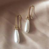 Teardrop Simulation Pearl Earrings Dangle Baroque Palace Style Jewelry
