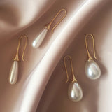 Teardrop Simulation Pearl Earrings Dangle Baroque Palace Style Jewelry