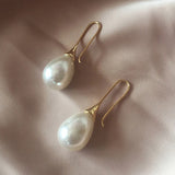 Teardrop Simulation Pearl Earrings Dangle Baroque Palace Style Jewelry