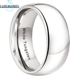 Tungsten 3mm-10mm Domed Rings Wedding Band Polished Finish Comfort Fit