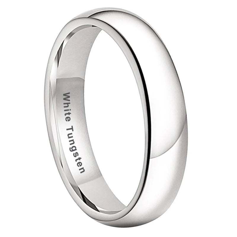 Tungsten 3mm-10mm Domed Rings Wedding Band Polished Finish Comfort Fit