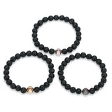 Turquoise Copper Baseball Beaded Bracelets for Women Men 8mm