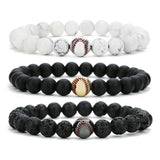 Turquoise Copper Baseball Beaded Bracelets for Women Men 8mm