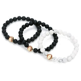 Turquoise Copper Baseball Beaded Bracelets for Women Men 8mm