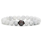 Turquoise Copper Baseball Beaded Bracelets for Women Men 8mm