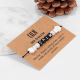Turquoise Keep Calm Bracelet Natural Quartz Stone Yoga Reiki Healing Men Women