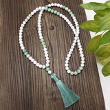 Turquoises Tassel Long Necklace Pendant Bohemian Yoga Beads Bracelets