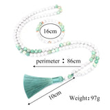 Turquoises Tassel Long Necklace Pendant Bohemian Yoga Beads Bracelets