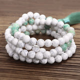 Turquoises Tassel Long Necklace Pendant Bohemian Yoga Beads Bracelets