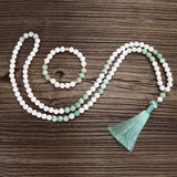 Turquoises Tassel Long Necklace Pendant Bohemian Yoga Beads Bracelets