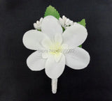 Fabric Wrist Flower Bracelet Wedding Corsage and Boutonniere Set