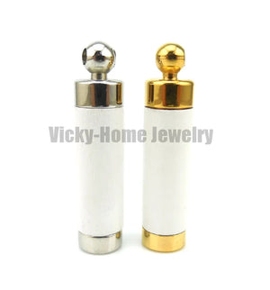 Wood Aroma Necklace Stainless Steel Vial Pendant For Essential Oil