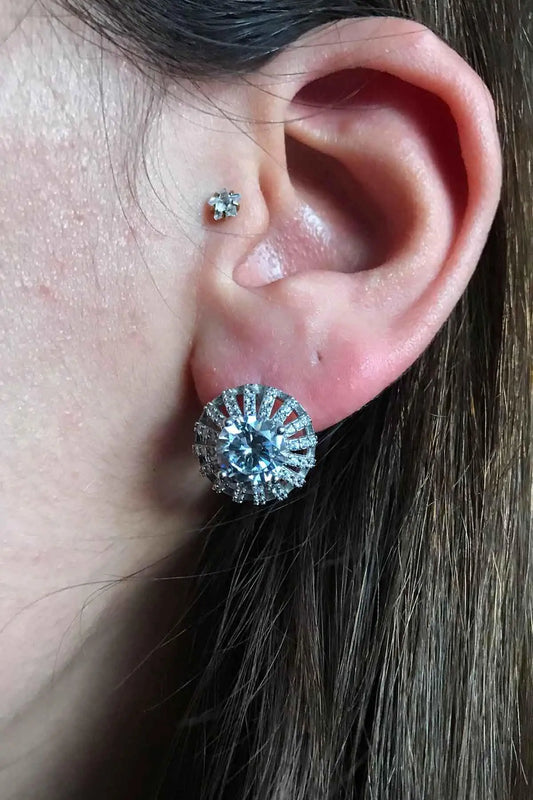 Zircon Silver Women Earrings