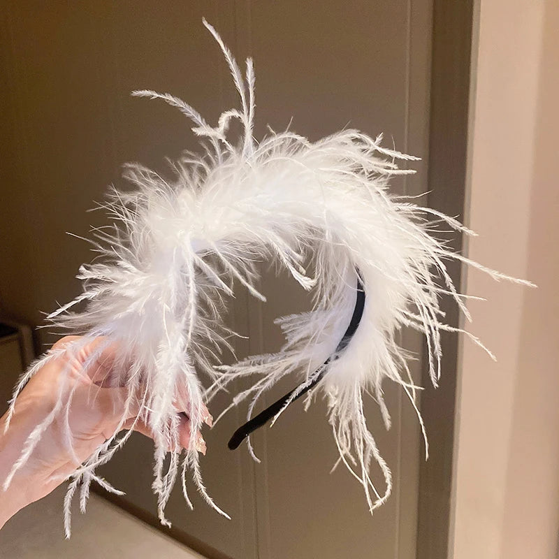 Exaggerated Feather Headband Halloween Hair Jewelry