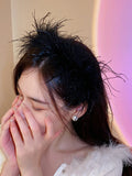 Exaggerated Feather Headband Halloween Hair Jewelry