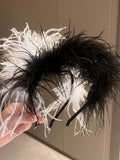Exaggerated Feather Headband Halloween Hair Jewelry