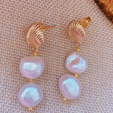 Baroque Pearl Earrings 18K Chinese Hook Party Dangle