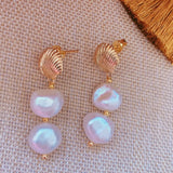 Baroque Pearl Earrings 18K Chinese Hook Party Dangle