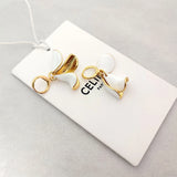 Enamel Lily Floral Petal Earrings for Women French Jewelry