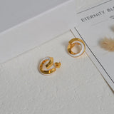 Enamel Spiral Hoop Earrings for Women