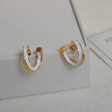 Enamel Spiral Hoop Earrings for Women