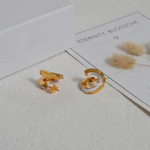 Enamel Spiral Hoop Earrings for Women