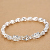 Dragon Chain Bracelet Silver 925 Masculine Jewelry Vintage Carving Accessory