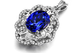 Vintage Sapphire Diamond Pendant Necklace for Women