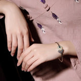 Jade Retro Chinese Court-Style 999 Thai Silver Bracelet