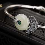 Jade Retro Chinese Court-Style 999 Thai Silver Bracelet