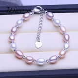 Pink Purple Pearl Bracelet Tube Bracelet Pearl Adjustable Bracelet for Women