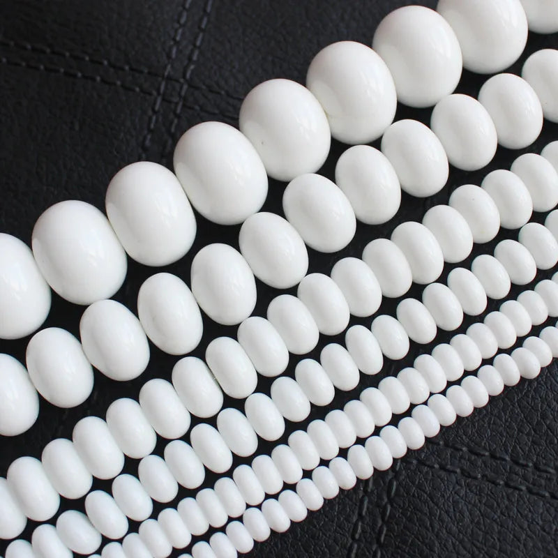 Porcelain Agate Rondelle Loose Beads 15" Strand