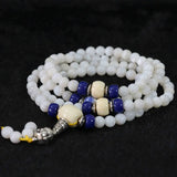 Smiling Buddha Pendant Multilayer Bracelet with 6mm Shell Round Beads