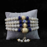 Smiling Buddha Pendant Multilayer Bracelet with 6mm Shell Round Beads