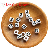 7MM Square Acrylic Letter Beads Cube Mixed Alphabet A-Z Initial Beads Bracelets