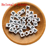 7MM Square Acrylic Letter Beads Cube Mixed Alphabet A-Z Initial Beads Bracelets