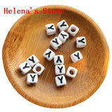 7MM Square Acrylic Letter Beads Cube Mixed Alphabet A-Z Initial Beads Bracelets