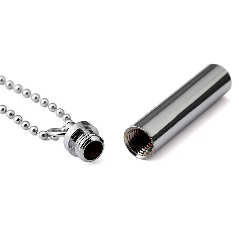 3pc/lot Stainless Steel Cylinder Tube Memorial Cremation Ashes Urn Pendant